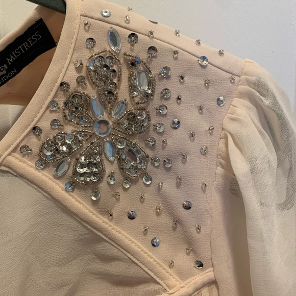 Pink Embellished Skater Dress - Picture 4 of 4